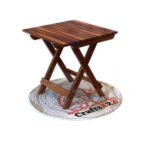 Handmade Wooden Natural Square Foldable Table